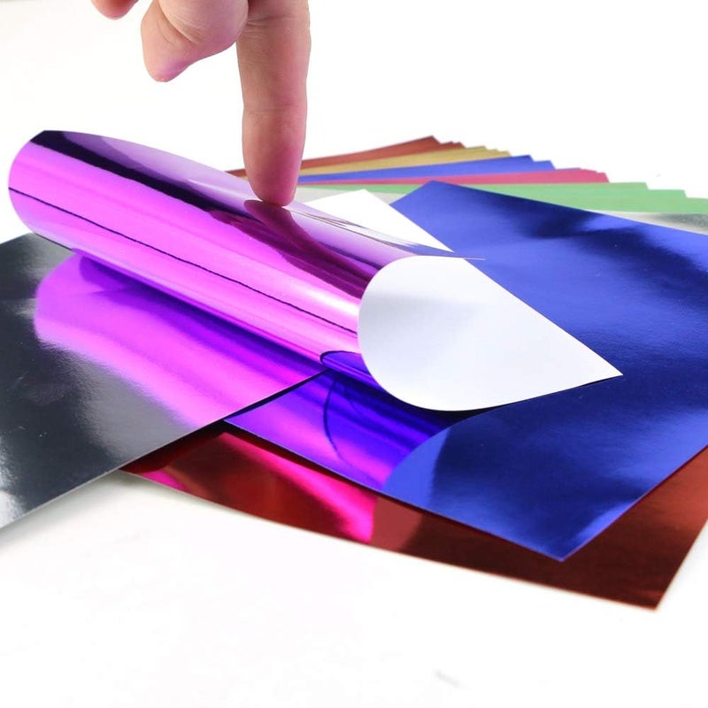 Newbested 140 Sheets 6"x 6" 7-Color Foil Cardstock Folding Paper - Metallic Mirror Finish, Ideal for DIY Cards, Invitations, Scrapbooking & Arts Crafts - Image 4